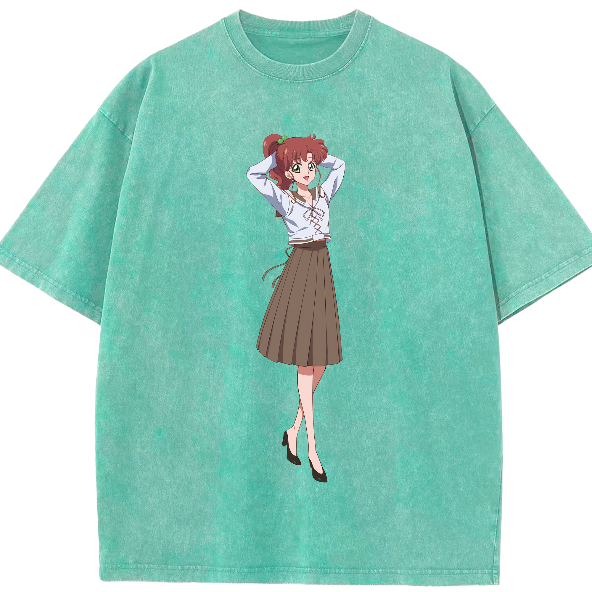 （画像用） 美少女戦士セーラームーン 木野 まこと きの まこと Sailor Moon Kino Makoto （セーラージュピター；Sailor Jupiter） 綿100% ヴィンテージ風 半袖Tシャツ（フロントプリント）